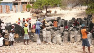 Charcoal vendors in Haiti